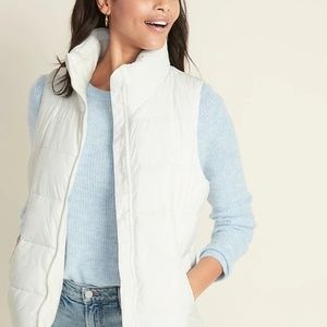 Old Navy White Puffer Jacket Vest size L
